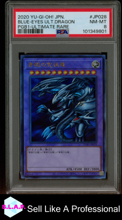 BLUE-EYES ULT.DRAGON PGB1-ULTIMATE RARE YU-GI-OH! JAP PGB1 2020 JP028 PSA 8 - Image 1