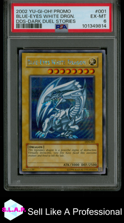 BLUE EYES WHITE DRAGON YU-GI-OH! DDS-001 2002 DARK DUEL STORIES EX-MT ENG PSA 6 - Image 1