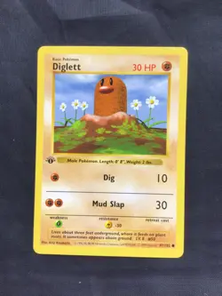 Pokemon Cards: Base Set 1st Edition Common: Diglett 47/102 - Image 1
