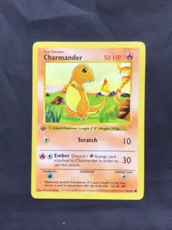 Pokemon Cards: Base Set 1st Edition Common: Charmander 46/102 - Image 1