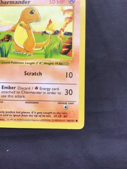 Pokemon Cards: Base Set 1st Edition Common: Charmander 46/102 - Image 4