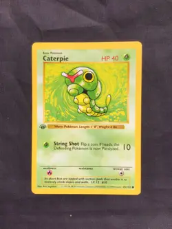 Pokemon Cards: Base Set 1st Edition Common: Caterpie 45/102 - Image 1