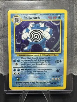 Poliwrath Holo Rare Pokemon TCG Card 13/102 Base Set MP - Image 1