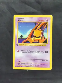 Pokemon Cards: Base Set 1st Edition Common: Abra 43/102 - Image 1