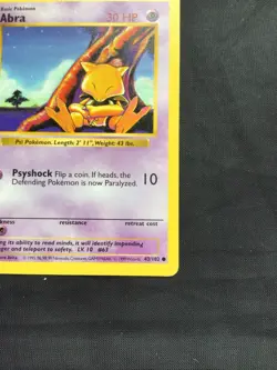 Pokemon Cards: Base Set 1st Edition Common: Abra 43/102 - Image 4