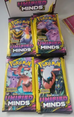 Pokemon Sun & Moon Unified Minds 23x 3-Card Booster Packs 2019 Sealed - Image 2
