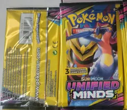 Pokemon Sun & Moon Unified Minds 23x 3-Card Booster Packs 2019 Sealed - Image 5