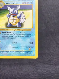 Pokemon Cards: Base Set 1st Edition Uncommon: Wartortle 42/102 - Image 4