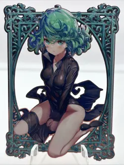 ❤TATSUMAKI Goddess Story Anime Waifu Gold METAL Card - Image 1