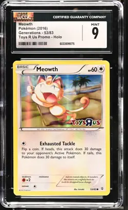Meowth ⭐ Toys R Us Promo 053 Miscellaneous Cards & Products Holo Pokemon CGC 9 - Image 1