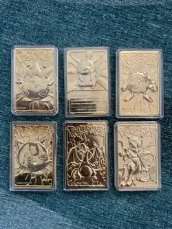 Lot of 6 - 23K Gold Plated Pokemon Trading Cards 1999 Burger King - Image 3