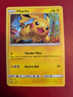 Pokemon Sun & Moon Black Star Promo Holo Card: Pikachu SM76 Great Condition - Image 1