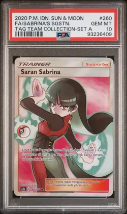 G2U PSA 10 Gem Mint Sabrinas Suggestion Full Art 260 Pokemon Card Indonesian - Image 3