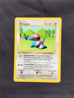Pokemon Cards: Base Set 1st Edition Uncommon: Porygon 39/102 - Image 1