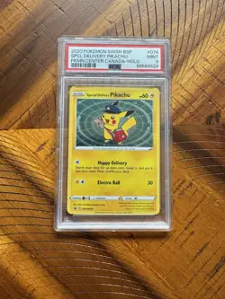 Special Delivery Pikachu SWSH074 SWSH: Sword & Shield Promo Cards Holo PSA 9 - Image 1