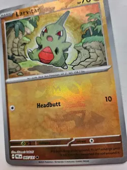 Pokemon TCG Larvitar Prismatic Evolutions Card 047/131 Master Ball Reverse Holo - Image 2