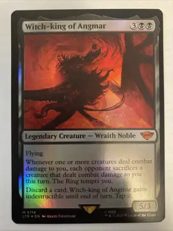 Witch-King of Angmar, M 0114, NM Foil, MTG Lord Rings Nazgul LotR Magic LTR One - Image 1