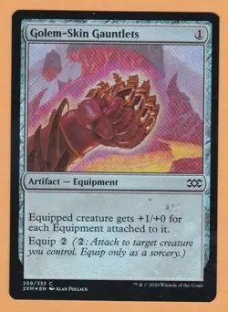 MTG: Double Masters: Foil: Golem-Skin Gauntlets - Image 1