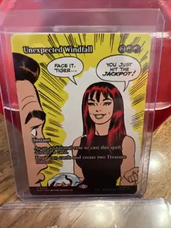 1x Unexpected Windfall, Borderless Art, Spider-Man Marvel, Magic MTG NM - Image 1