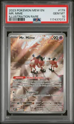 MR. MIME 2023 Pokemon Mew 151 #179 Illustration Rare PSA 10 - Image 1