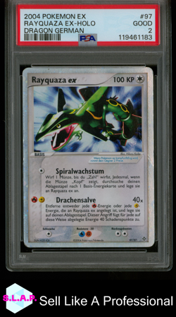 RAYQUAZA EX-HOLO DRAGON GERMAN POKEMON GERMAN EX DRAGON 2004 97 PSA 2 - Image 1