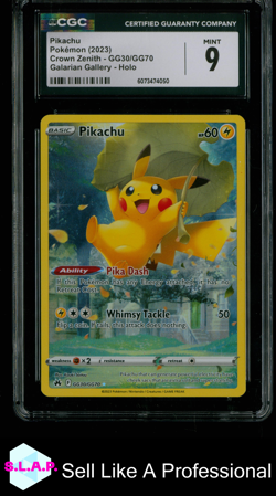 PIKACHU CROWN ZENITH GALARIAN GALLERY HOLO GG30/GG70 POKEMON CGC 9 - Image 1