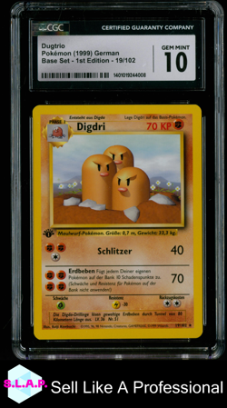 DUGTRIO BASE SET - 1ST EDITION 19/102 POKEMON CGC 10 - Image 1