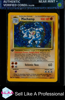 MACHAMP POKEMON 8/102 1999 BASE SET 1ST EDITION HOLO EN - Image 1