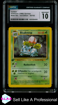 IVYSAUR BASE SET - 1ST EDITION 30/102 POKEMON CGC 10 - Image 1