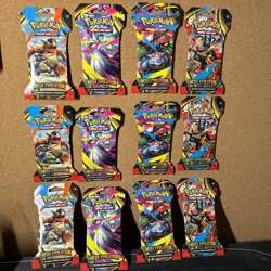 Pokemon 12 Packs Mega Evolution Sleeve X3 Art Sets New Sealed Packs Lot - Image 1