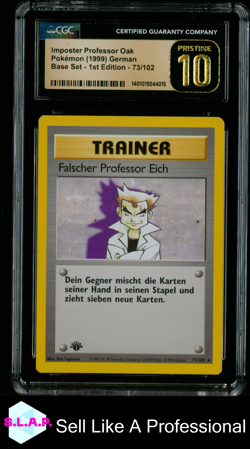 IMPOSTER PROFESSOR OAK BASE SET - 1ST EDITION 73/102 POKEMON CGC 10 - Image 1