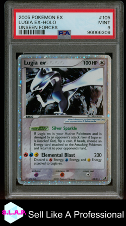 LUGIA EX-HOLO UNSEEN FORC3S POKEMON EX UNSEEN FORC3S 2005 105 PSA 9 - Image 1