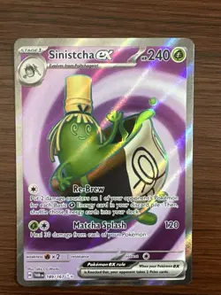 Pokemon TCG Sinistcha EX 189/167 Full Art Twilight Masquerade Holo Ultra Rare - Image 1