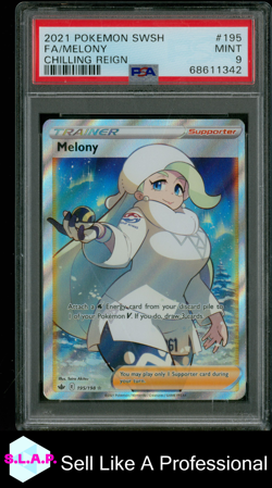 FA/MELONY CHILLING REIGN POKEMON SWORD & SHIELD CHILLING REIGN 2021 195 PSA 9 - Image 1