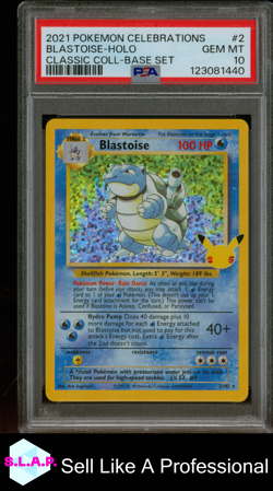 BLASTOISE-HOLO CLASSIC COLL-BASE SET POKEMON CELEB CLSC. COLL. 2021 2 PSA 10 - Image 1