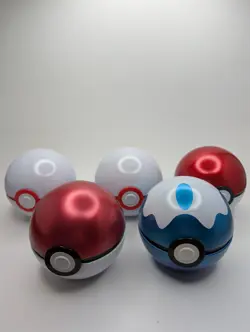 Pokemon TCG Empty Ball Tin Lot - Dive Ball, Poke Ball (x2), Premier Ball (x2) - Image 1