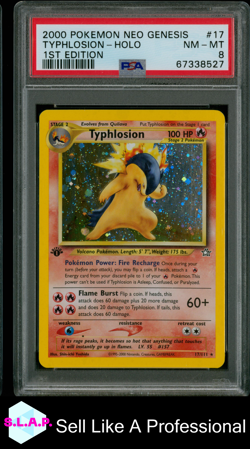 TYPHLOSION-HOLO 1ST EDITION POKEMON NEO GENESIS 1ST EDITION 2000 17 PSA 8 - Image 1