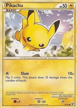 Lightly Played Pikachu - 61/90 - Common Pokemon Undaunted - Image 1