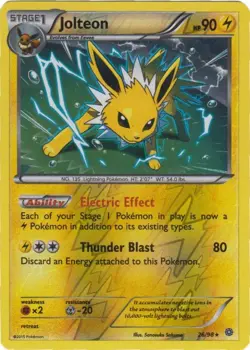 NM-Mint Jolteon - 26/98 - Holo Rare - Reverse Holo Pokemon Ancient Origins - Image 1