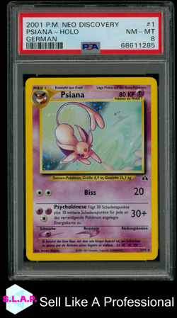 PSIANA-HOLO GERMAN POKEMON NEO DISCOVERY 2001 1 PSA 8 - Image 1