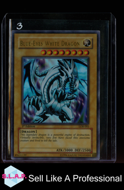 BLUE-EYES WHITE DRAGON YU-GI-OH! 1st EDITION 2002 LOB HOLO EN - Image 1