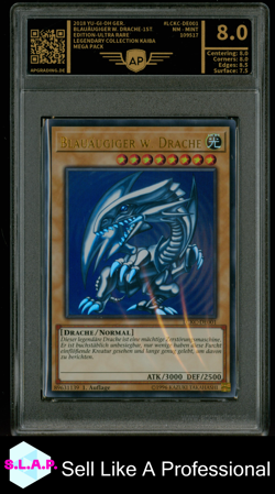 BLAUAUGIGER W. DRACHE YU-GI-OH! LCKC-DE001 2018 LEG COLL KAIBA DE AP GRADING 8 - Image 1