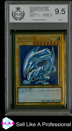 BLUE EYES WHITE DRAGON YU-GI-OH! LGB1-JPS02 2019 LEGENDARY GOLD BOX JP PGS 9,5 - Image 1