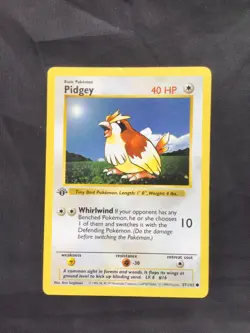 Pokemon Cards: Base Set 1st Edition Common: Pidgey 57/102 - Image 1