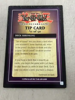 YU-GI-OH! TIP CARD Lot Of 9. 1996 # 5, 11, 14, 18, 22, 27, 41, 46, And 50 - Image 3