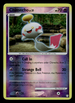Chimecho 22/123 D&P Mysterious Treasures Pokemon Card Reverse Holo Rare - LP - Image 1
