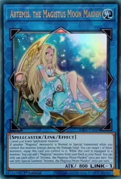 RA01-EN049 ARTEMIS, THE MAGISTUS MOON MAIDEN ULTRA RARE 1ST EDITION YuGiOh CARD - Image 1