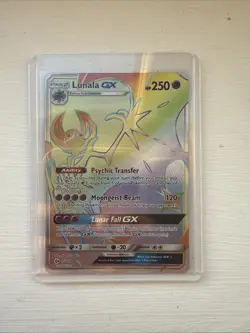 Pokemon Sun & Moon Lunala GX Rainbow Full Art Card 153/149 - Image 1