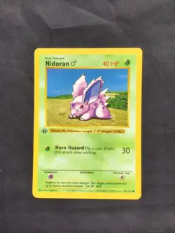 Pokemon Cards: Base Set 1st Edition Common: Nidoran M 55/102 - Image 1