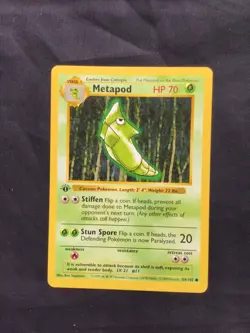 Pokemon Cards: Base Set 1st Edition Common: Metapod 54/102 - Image 1